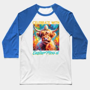 Easter Highland Cow Baseball T-Shirt